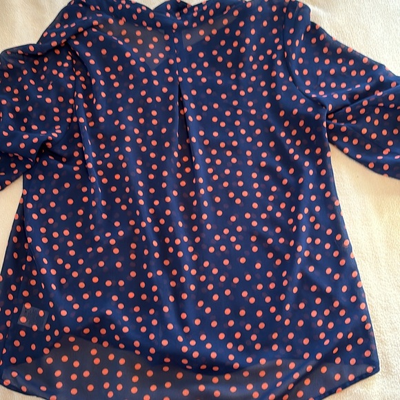 Reitmans 3/4 sleeve navy polka dot blouse, size XL - Picture 5 of 5